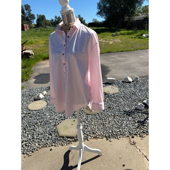Mother Oxford Pink Cotton Maternity Button Down Shirt Size L/XL - Picture 2 of 16
